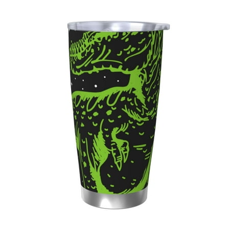 

Salouo DINOSAUR IN SPACE Print 20oz Tumbler with Lid Stainless Steel Vacuum Insulated Tumbler Durable Insulated Coffee Mug Thermal Cup with Splash Proof Sliding Lid-Without Straw
