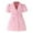 2130Pink4229, variant on Rggeeun Girls Summer Casual Dress With Belt 2 Piece Set Short Sleeve Plain Color Toddler Kids Playground Beach School Party Dresses Birthday O-Neck Sundress