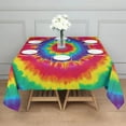 thumbnail image 3 of Rainbow Tie Dye Mandala Pattern Square Tablecloth,Waterproof Square Table Cover,Wipeable Spillproof Washable Table Cover for Home Kitchen Party Decor 42"X42"(107x107cm), 3 of 6