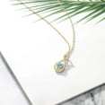 thumbnail image 4 of Gem Stone King 1.10 Ct Round Blue Apatite 18K Yellow Gold Plated Silver Pendant with Chain, 4 of 4