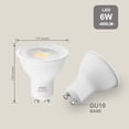 thumbnail image 3 of shiyou-10-Pack GU10 LED Bulbs Dimmable 6W 600LM Spotlight 3000K Warm White, 60W Halogen Replacement, Dimmable 40 Degree Track Light Bulbs for Recessed Ceiling Lighting, 3 of 4