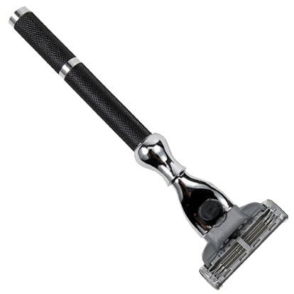 Black Metal Triple Blade Razor from Parker Safety Razor - Accepts Mach 3 Blades