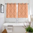 thumbnail image 3 of Orange Plaid Kitchen Curtains Short 45 Inch Length, Modern Farmhouse Simple Abstract Stripes Grommet Top Bedroom Living Room Curtains, Light Filtering Cafe Curtain Drapes 2 Panels Set 84''x45'', 3 of 9