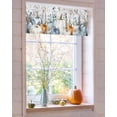 thumbnail image 4 of Valances for Windows, Thanksgiving Pumpkins Fall Leaves Wood Texture Rod Pocket Short Window Valance Curtains Holiday Window Treatment for Kitchen Living Room Bathroom, 60"x18", 4 of 6