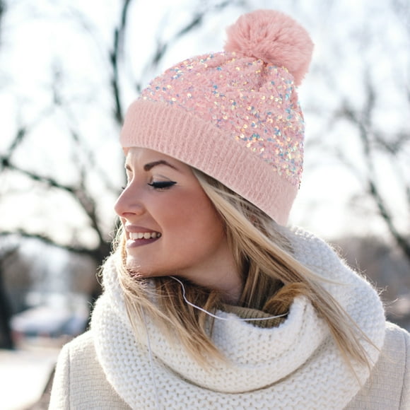 Bunenne Turbans for Women Chemo Headwear for Women Hair Wrap for Sleep Ski Women Hat Ski Warm Knit Cap Crochet Casual Fashion Winter Head Scarf Hair Coverings for Women Pink One Size