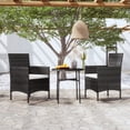 thumbnail image 1 of vidaXL 3 Piece Garden Dining Set Poly Rattan Black, 1 of 4