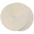 thumbnail image 1 of Manteles individuales redondos trenzados, 6 manteles individuales para mesa de comedor, tejidos, lavables, no son manteles individuales, 15 pulgadas (beige), 1 of 5