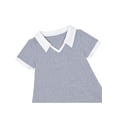 thumbnail image 6 of Girls Dress Gray T-Shirt Classic Loose Straight School Short Sleeve 10 Years, 6 of 8