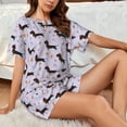 thumbnail image 6 of Bingfone Dachshund Dog Puppy Print Pajamas Sets for Women Soft Short-Sleeved Pjs with Lounge Shorts Two Piece Sleepwear, 6 of 8