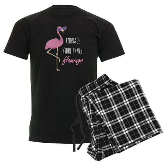 CafePress - Embrace Your Inner Flamingo Men's Dark Pajamas - Men's Dark Loose Fit Cotton Pajama Set