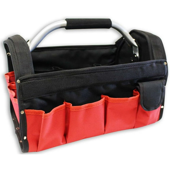 RAVEN Rigid Frame Tool Bag | 14 Pockets & Large Center Compartment | Metal Tape Holders | 16" x 7.5" x 10.25" (40.6 x 19.1 x 26 cm) | Approx. 3 lbs (1.36 kg) | Ideal for Construction & DIY Projects