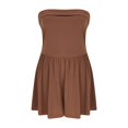 thumbnail image 4 of ZJXFGS Womens Date Night Rompers Dressy Rompers for Women Strapless Jumpsuits for Women Black Rompers for Women 2025 Brown S, 4 of 6