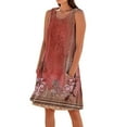 thumbnail image 2 of SAATLERI Sundresses for Women Casual Sleeveless Summer Dresses for Women Floral Round Neck Trendy Tank Dress with Pocket, 2 of 5
