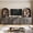Bijou Ebony 1B2F, variant on BELLEZE 4 Piece Modular TV Stand with Storage, Modern 2 Entertainment Center with Arched Hutch and 2 Wood Cabinets with 3 Drawers, Media Console for Living Room, Ebony