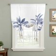 thumbnail image 2 of Blue Yellow Palm Tree Tie Up Curtain Valance for Window, Adjustable Rod Pocket Window Curtains Shades, Summer Botanical Tropical Light Filtering Valance Drapes for Cafe Living Room Bedroom 42"x54", 2 of 9