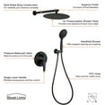 thumbnail image 6 of Boyel Living Shower System 12 inch Rain Shower Head Wall Mount Dual Shower Heads for Bathroom Handheld Rainfall Shower Faucet Set with Valve Included in Matte Black, 6 of 7