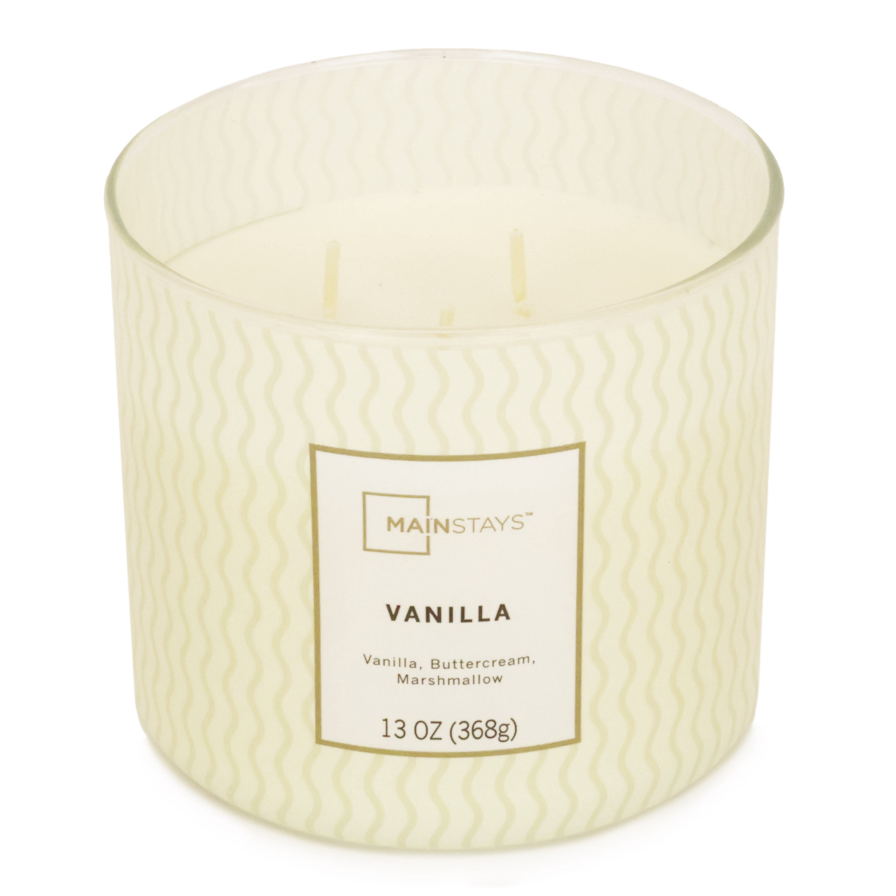 Mainstays 3-Wick Textured Wrap Vanilla Candle, 13-Ounce