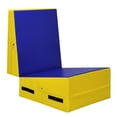 thumbnail image 1 of Patiojoy Folding Incline Gymnastics Mat Cheese Wedge Shape Tumbling Mat for Training & Exercising W/Handles Yellow, 1 of 10