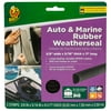 Duck Brand Auto & Marine Black Rubber Weatherstrip Seal, 0.31 in. x 0.38 in. x 17 ft.