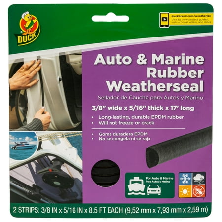 

Duck Brand Auto & Marine Black Rubber Weatherstrip Seal .31 in. x .38 in. x 17 ft.