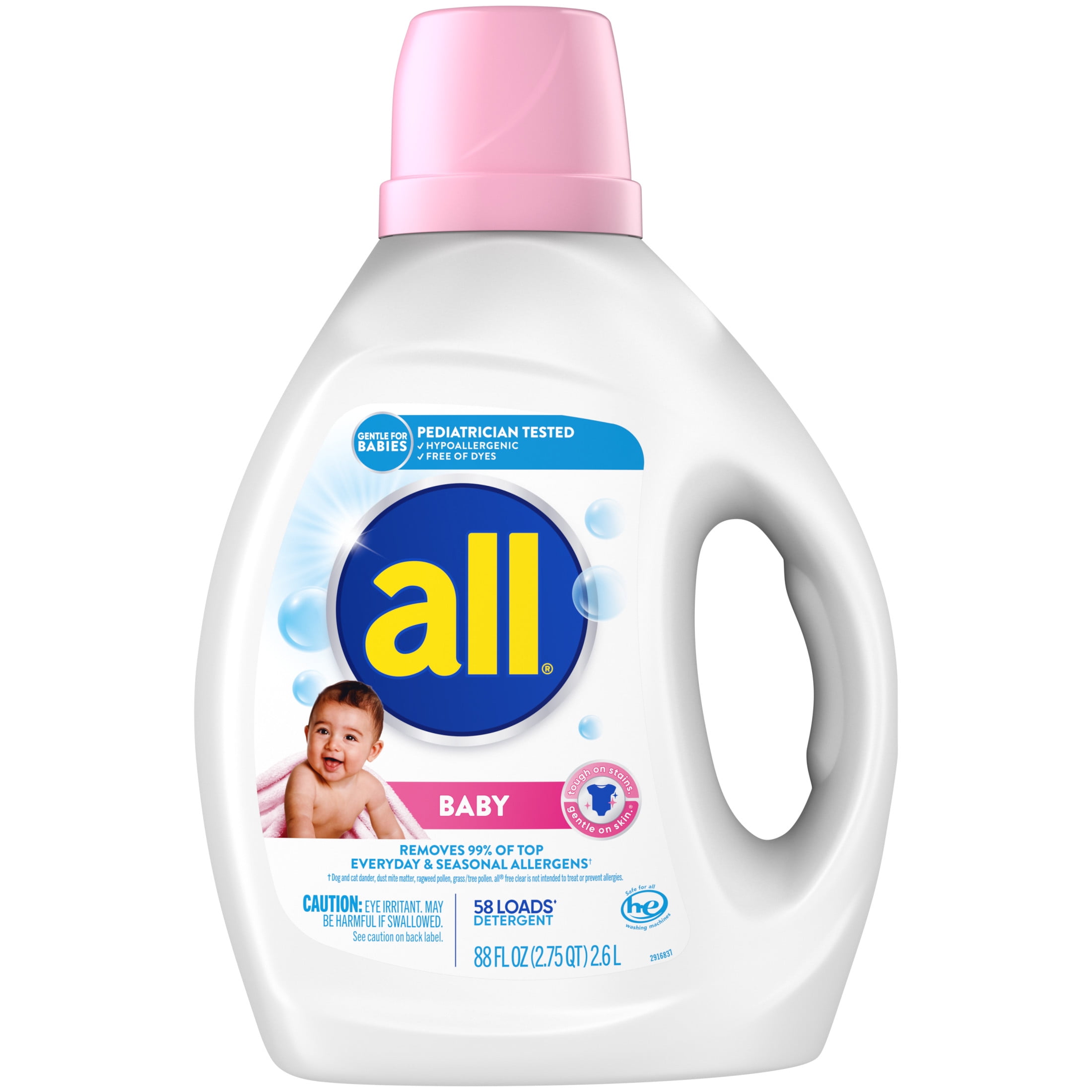 all Hypoallergenic Baby Liquid Laundry Detergent, Gentle for 