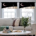 thumbnail image 3 of LALILO Kitchen Curtain Valance Space Landscape Black Rod Pocket Window Curtain 52"x 18" Set of 2, 3 of 6