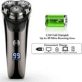 thumbnail image 4 of MesaSe Lot de 1 Rasoir Électrique pour Hommes, Rasoir Électrique Étanche, Rasoir Rotatif pour Visage à Sec et Humide, Rechargeable, Sans Fil, de Voyage, pour Barbe et Nez, Écran LED et Support de Chargement et Tondeuse Escamotable pour Papa H, 4 of 7