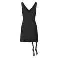 thumbnail image 5 of XIAONU Sleeveless Wrap Dress For Women Ruffle Hem Asymmetrical Slim Mini Dress, 5 of 5