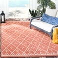 thumbnail image 2 of SAFAVIEH Courtyard Neville Geometric Trellis Indoor/Outdoor Area Rug, 6'7" x 9'6", Terracotta/Light Beige, 2 of 10