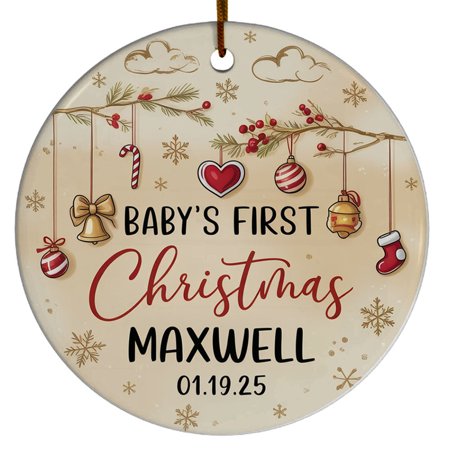 Baby Christmas Ornament 2025, Baby's 1st Christmas Ornament Gift, Baby's First Christmas Ornament Gift for New Dad Mom Newborn