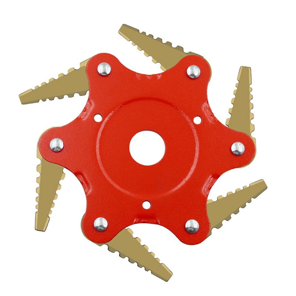 Steel Trimmer Head, 6 Steel Razors Trimmer Head, Universal Weed Eater Blades Metal, Professional Steel Razor Trimmer Head, Cutter Tools Accessories (Red)