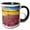Black/White, variant on 3drose, Imperial Sand Dunes Recreation Area, Ca. Primrose and Verbena., 11oz Two-tone Yellow Mug