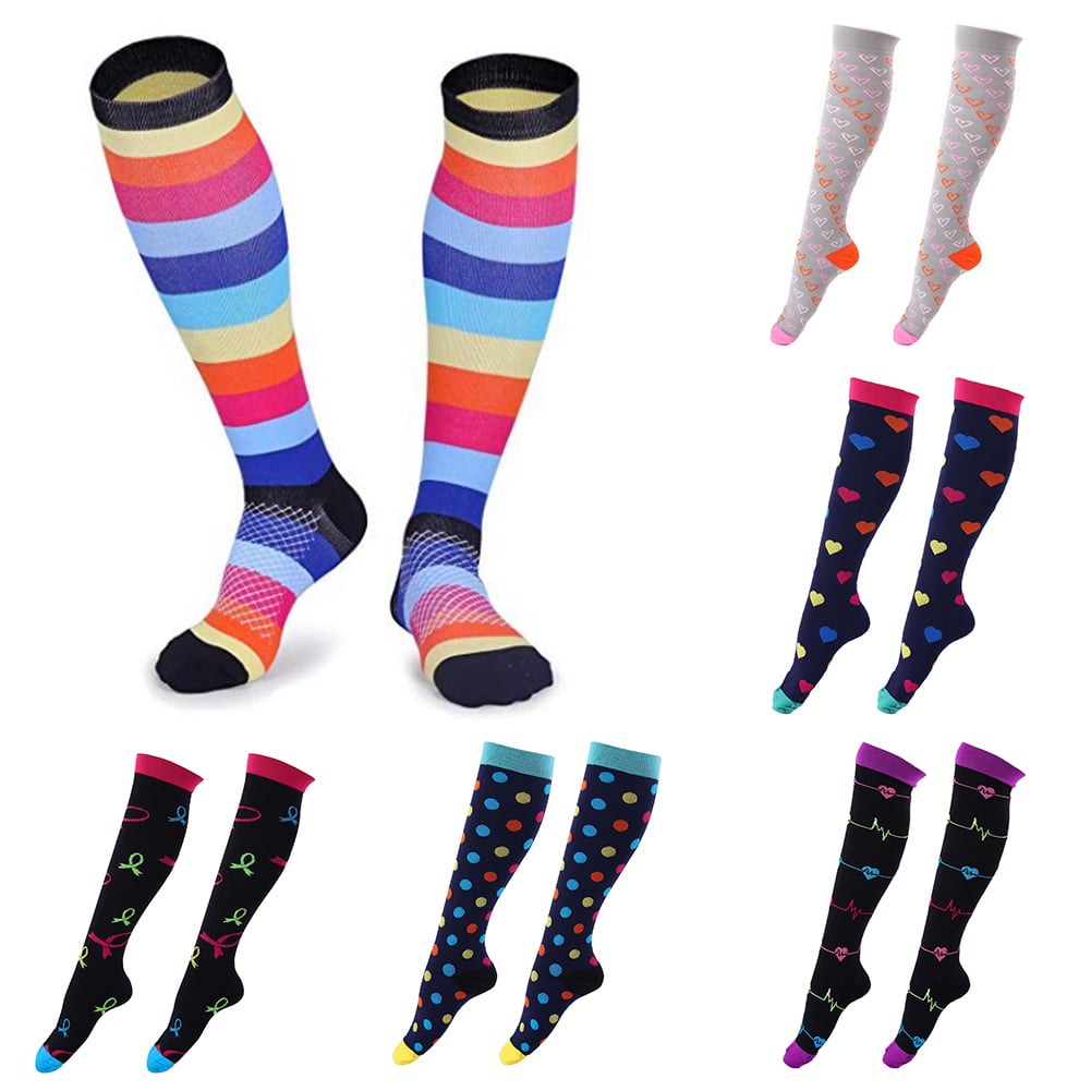 Dress Choice Men & Women Designed Compression Socks Knee High Sock for ...