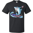 thumbnail image 3 of Inktastic Fourth of July Shark Surfing T-Shirt, 3 of 5