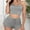 Gray, variant on Xihbxyly Womens Pajamas Plus Size Solid Color Lace Pajamas Set Casual Crew Neck Sleeveless Sleepwear with Shorts