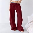 thumbnail image 4 of Summer Pants for Women Workout Wide Leg Elastic Waist Sweatpants Fashion Line Loose Pants Casual Basic Trousers Womens Pants Casual & Wide Leg, 4 of 4