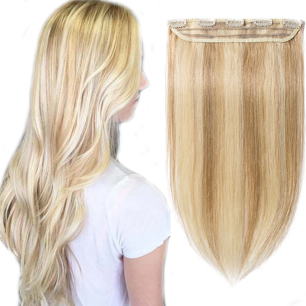 Snoilite Clip in Human Hair Extensions Balayage One Piece Soft