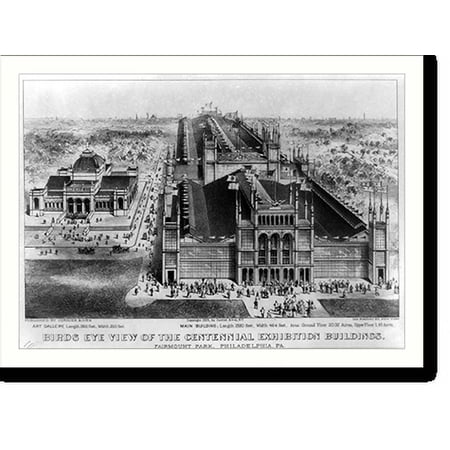 Historic Print, Birds eye view of the Centennial Exhibition buildings: Fairmount park Philadelphia, 16" x 20"