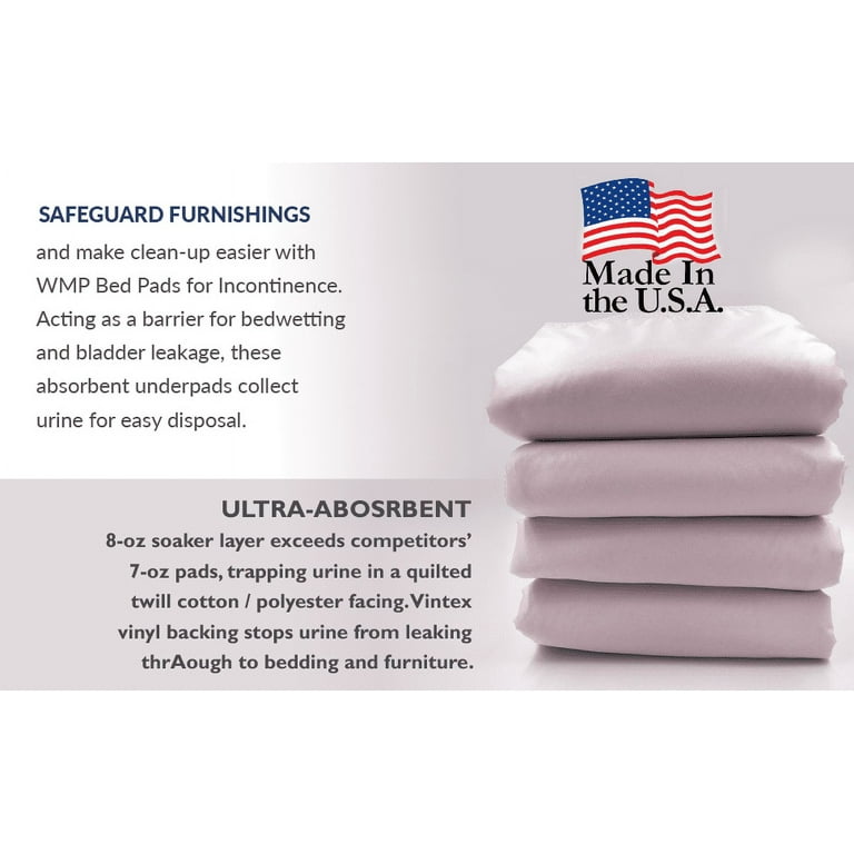 Heavy Absorbency Washable Underpads, Pack of 4 Large Bed Pads, 34