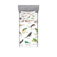 thumbnail image 2 of Reptile Bedding Set with Sheet & Covers, Lizard Family Design on Plain Background Primitive Camouflage Exotic Creatures, Printed Bedroom Decor 2 Shams, 4 Sizes, Multicolor, by Ambesonne, 2 of 3