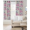 thumbnail image 2 of Pink Floral Blackout Curtains, Light Blocking Print Window Curtains, Spring Rustic Botanical Flowers Herbs Thermal Insulated Window Drapes for Living Room Kitchen Cafe 2 Panels, 55"W x 39"L, 2 of 9