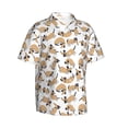 thumbnail image 2 of Balery Dachshund Dog Puppy Print Men's Hawaiian Shirts Short Sleeve Beach Shirt Relaxed Fit Vacation Button Down Shirts-X-Large, 2 of 9
