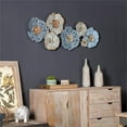 Pemberly Row Multicolor Distressed Flower Metal Wall Sculpture