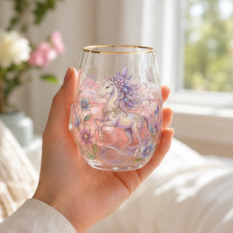 ホビー・楽器・アート PERFUME DRAGON 2026 Faerie Dragon Glass Tea Cup – Mystical Dragon and Floral