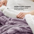 thumbnail image 3 of Manta de cama Sherpa, supersuave y acogedora, de forro polar, color morado, 3 of 6