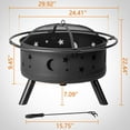 thumbnail image 2 of 30" Garden Fire Pit for Patio, HexShaped Steel Fire Pit with Flame-Retardant Lid, Outdoor Metal Fire Pit with Poker, Multifunctional Heater/Grill/Ice Pit for Backyard Patio Garden BBQ Grill, S1775, 2 of 11