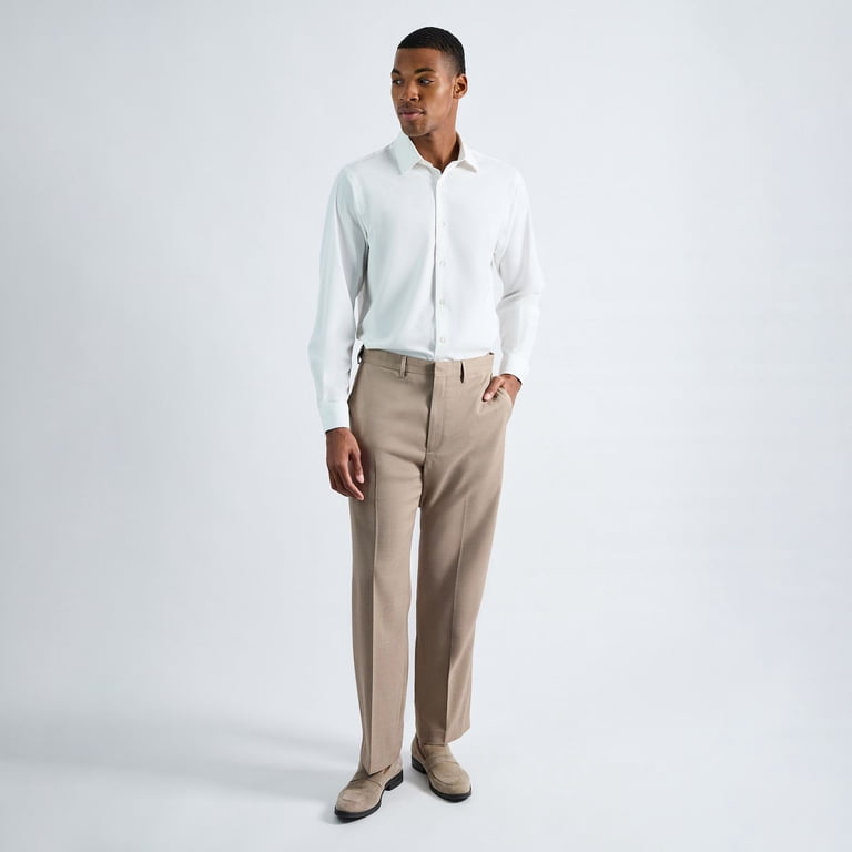 Men's Haggar Premium Comfort Expandable-Waist Classic-Fit Stretch Flat-Front  Dress Pants - Walmart.com