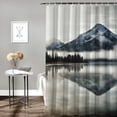 thumbnail image 2 of Fenyluxe Mountain Lake Fog Print Shower Curtain Set with Hooks, Polyester Fabric Background Curtain for Showers and Bathtubs, Washable Shower Curtain 60x72, 2 of 7