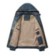 thumbnail image 5 of Chaqueta de piel de oveja curtida vegetal con capucha para hombre, nueva, de cuero para motocicleta, delgada y elegante, color azul, 5 of 5
