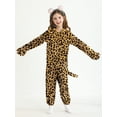 thumbnail image 3 of Hotiary 3-10T Kids Halloween Hooded Jumpsuits Cat Costume Girls Boys Animal Cosplay Party Zipper Romper with Gloves, 3 of 6